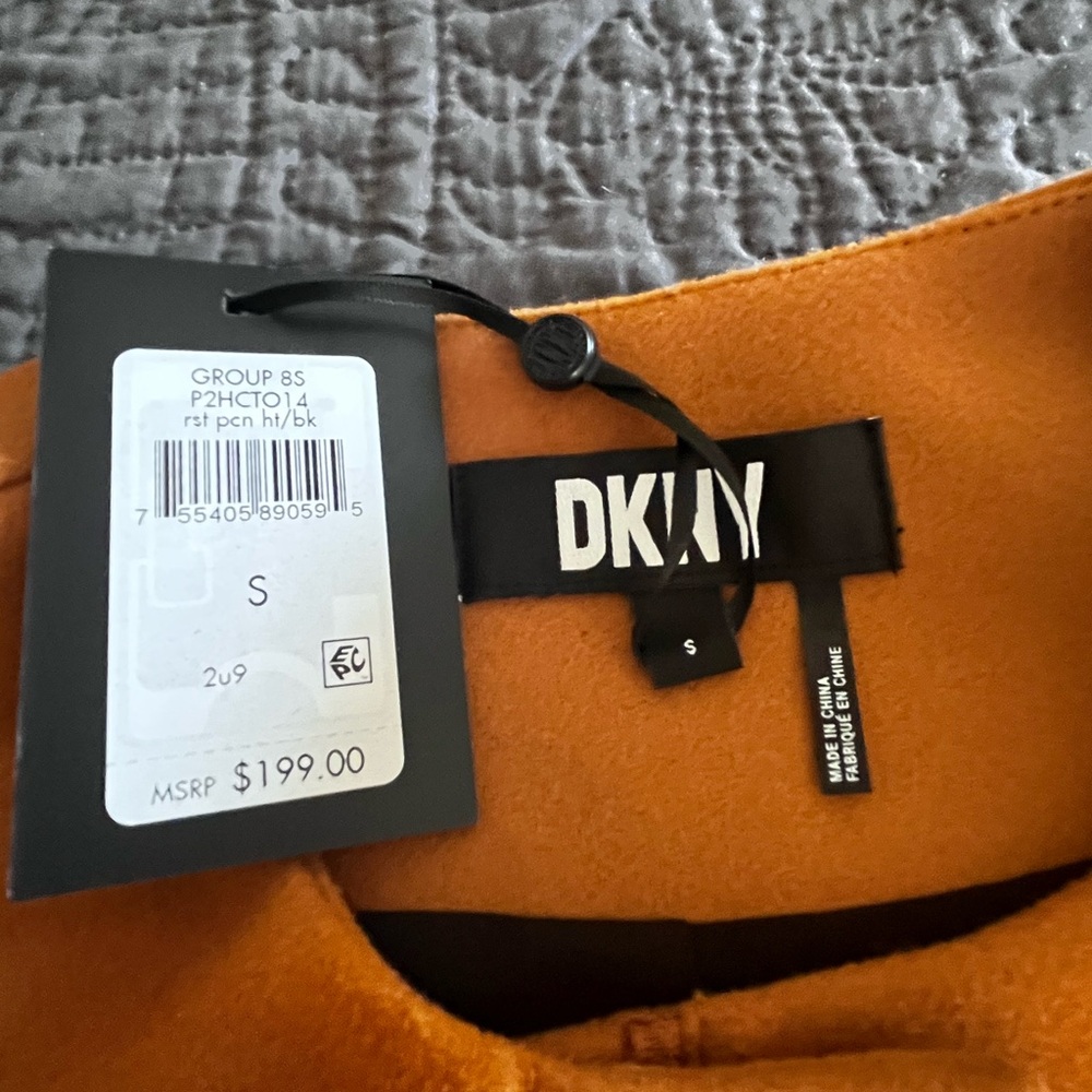 NWT DKNY Colorblock Faux Leather Stripe Jacket - Picture 11 of 14
